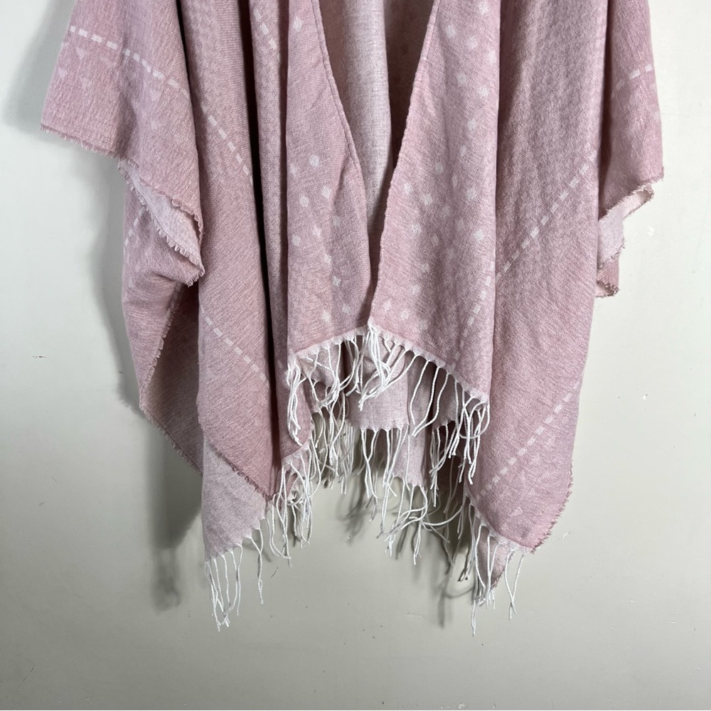 Gentle Fawn Pink Fringe Poncho Sweater - Picture 11 of 13